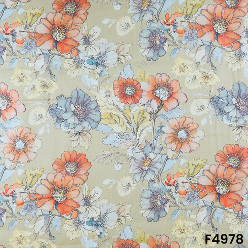 Digital Print Glaze Cotton Fabric-F4978